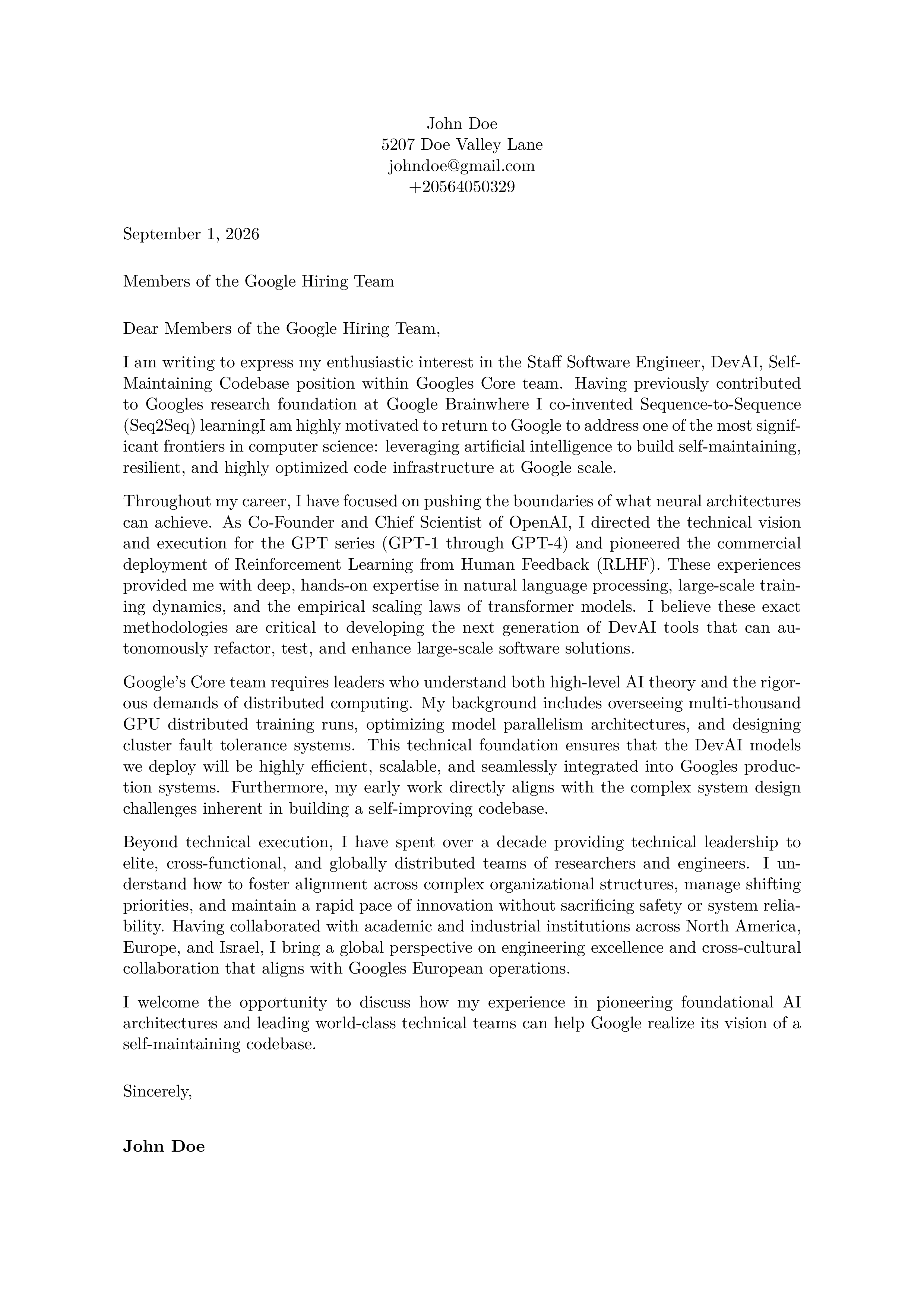 Academic Research cover letter template