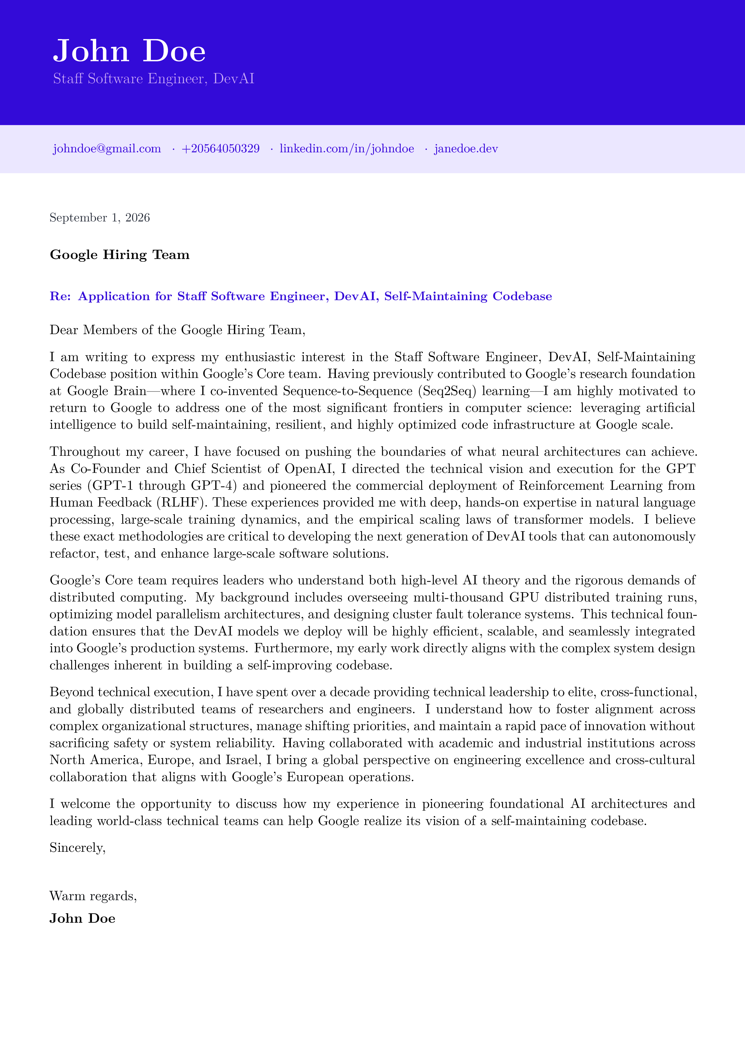 Digital Marketing cover letter template