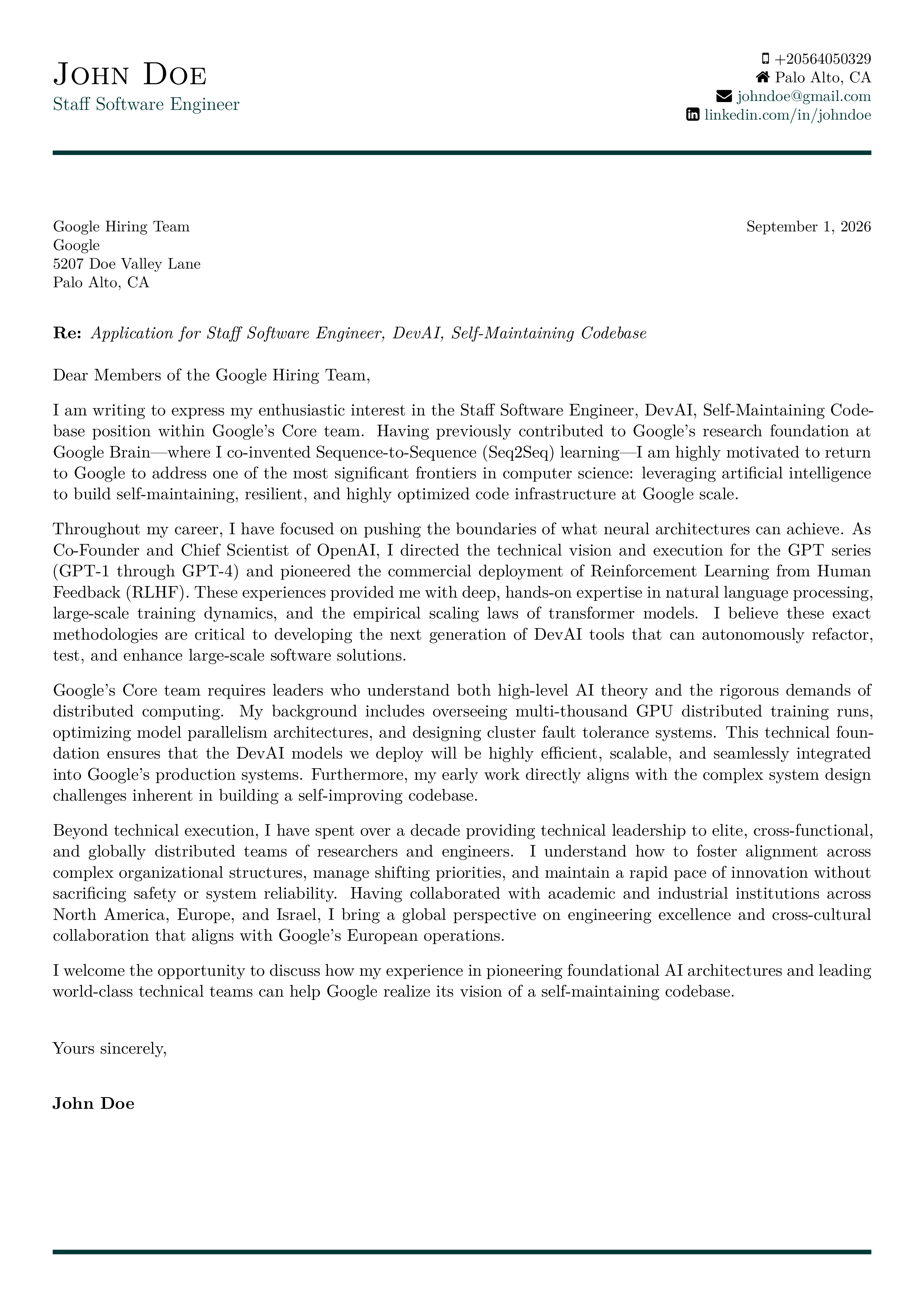 Modern Professional cover letter template